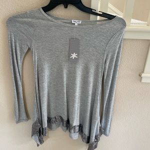 NWT Splendid sequin long sleeve tunic top